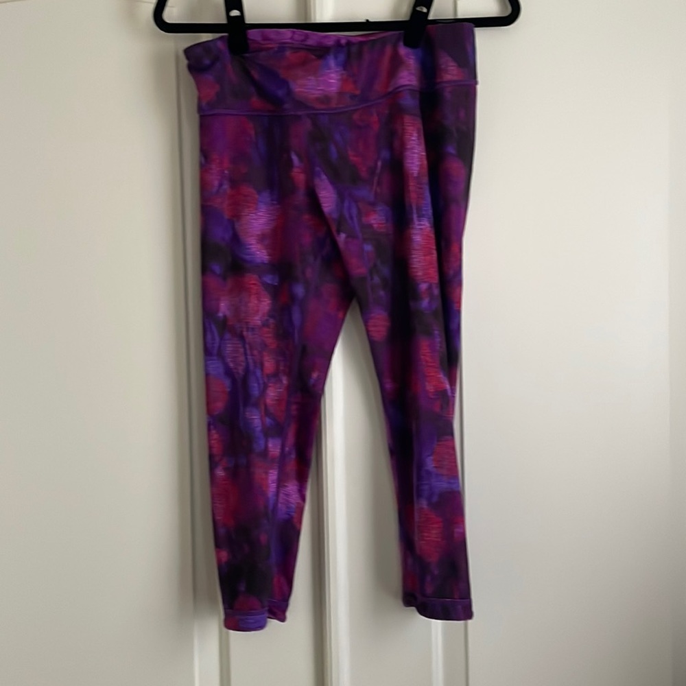 Reversible Purple and Pink Brushed Leggings